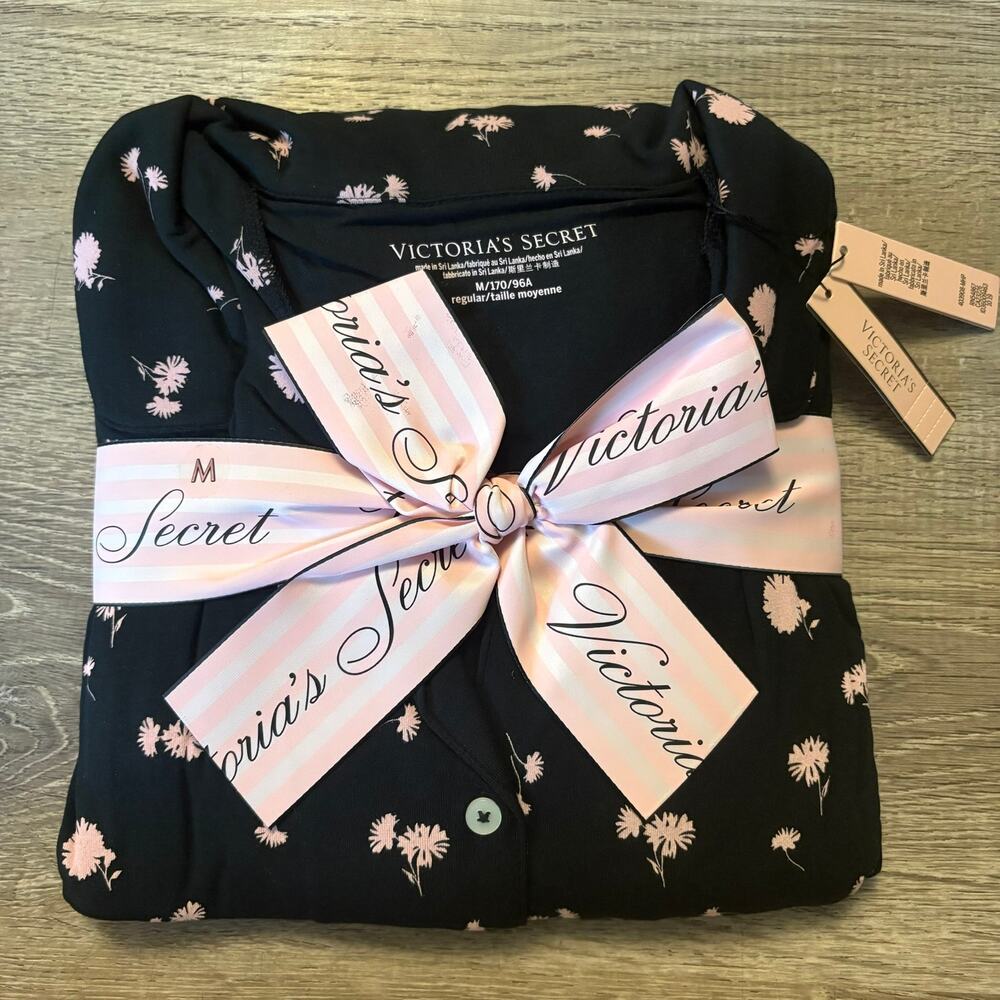 Victoria's Secret The Supersoft Modal PJ Black Floral Medium Regular